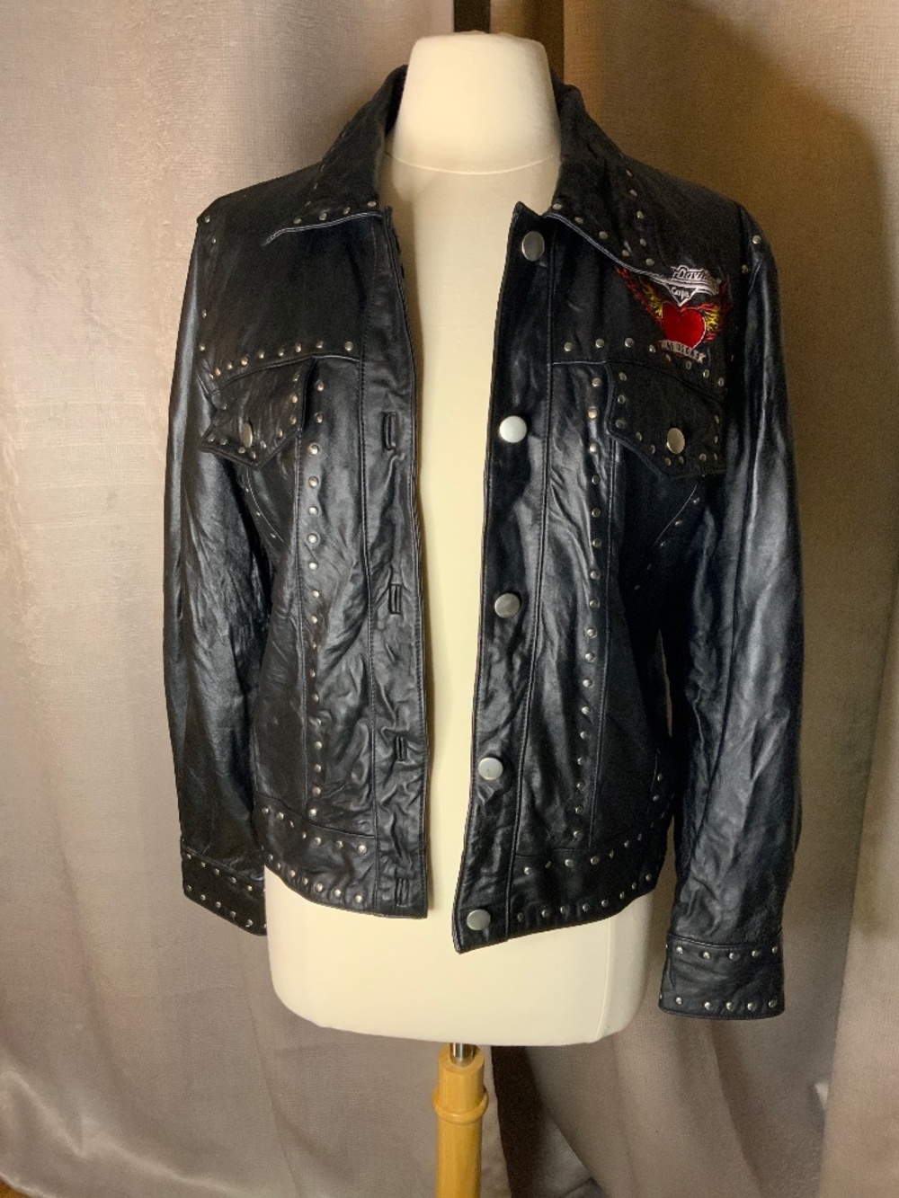 Vintage Harley Davidson Cafe Leather Studded Jacket